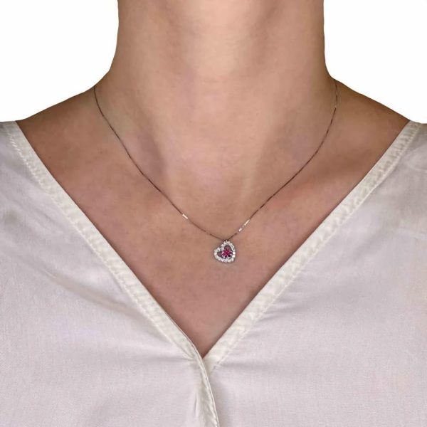 Collana Liana Oro bianco Rubino Rosso - immagine 2