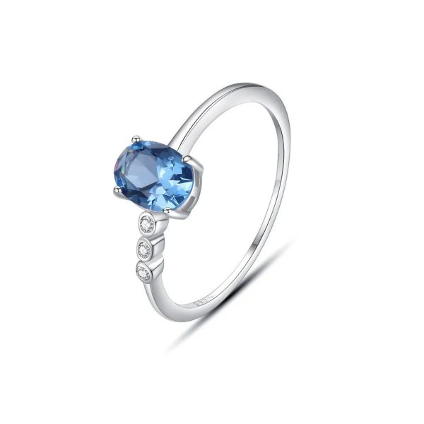 Anello Fantasy Argento Zirconia Azzurro