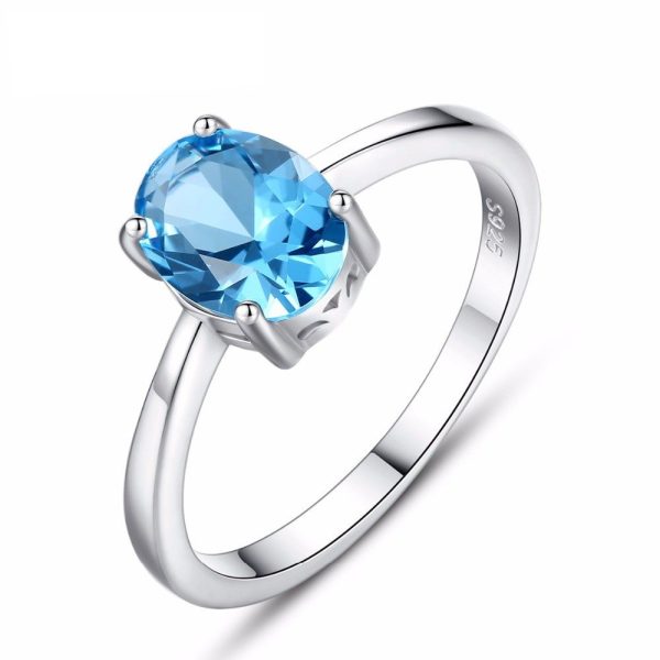 Anello  Argento Acquamarina sintetica Azzurro