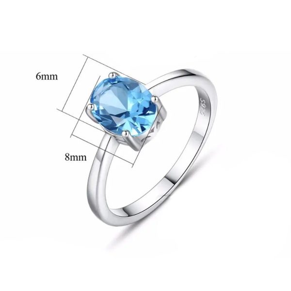 Anello  Argento Acquamarina sintetica Azzurro - immagine 3