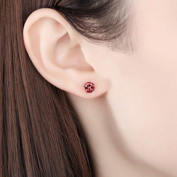 Orecchini Fantasy Argento Zirconia Rosso - immagine 2